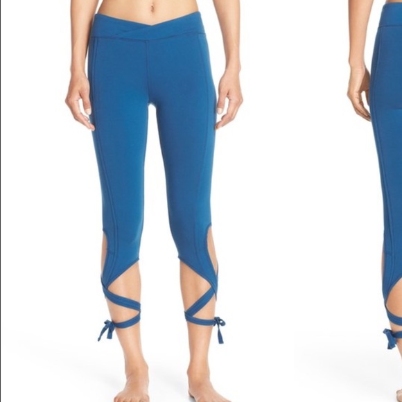 Free people blue lace up leggings