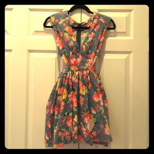 Mustard Seed Floral Cutout Dress