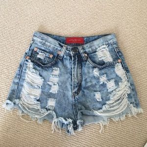 Ripped Jean Shorts