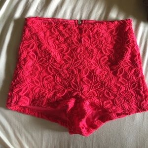 Red High Waisted Shorts great for Raves or Cosplay