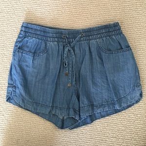 Denim looking fabric shorts
