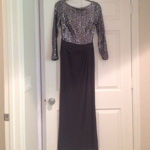 Lauren Ralph Lauren Dress, Long-Sleeve Sequin Gown