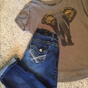Dark Wash Cropped Jeans Capris