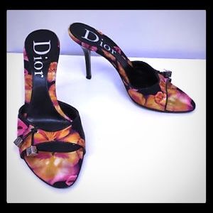 Christian Dior Floral Open Toe Mule