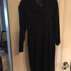 Black cowl neck dress