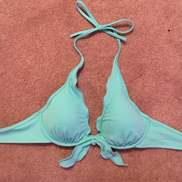 VS mint ruffle bikini swim top - size 34A