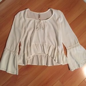 Cropped Peasant Top