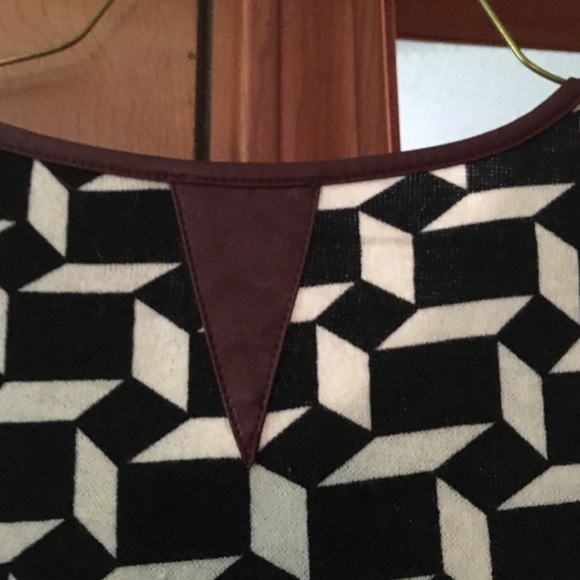 Sweater with leather like trim. Worn twice. - Picture 4 of 4
