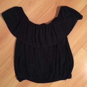NWOT off the shoulder black crop top