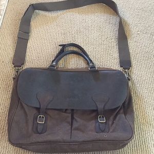 Barbour Briefcase with Shoulder Strap.