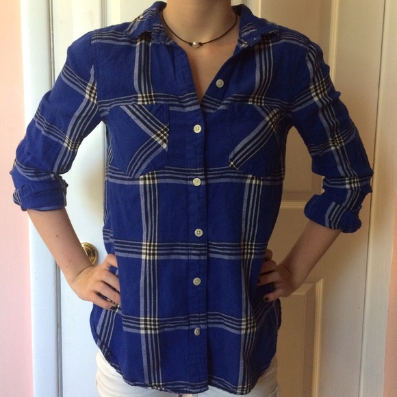 Old Navy blue flannel