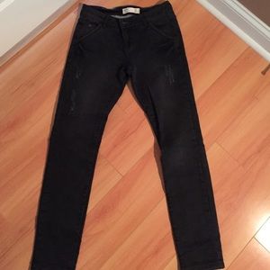 Black distressed jeans