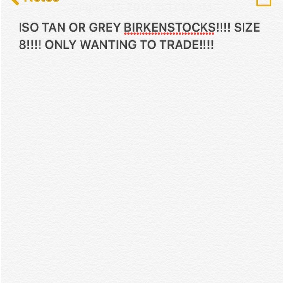 ISO GREY/TAN BIRKENSTOCKS! SIZE 8! WANT TO TRADE!