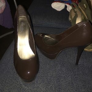 Brown high heels