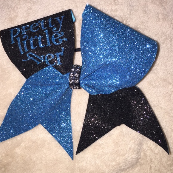 a blue and black cheer bow - Picture 1 of 2