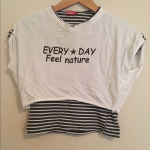 Korean Two Piece Crop Top