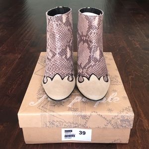 Free People: Adele snakeskin ankle booties