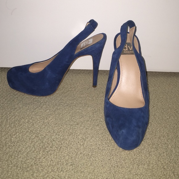 DV Dolce Vita platform blue suede pumps