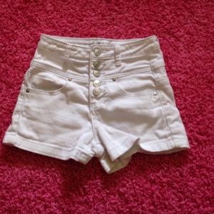 Delia's high waisted white Jean shorts