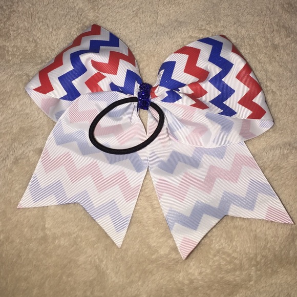 blue,red, and white and chevron bow - Picture 2 of 2