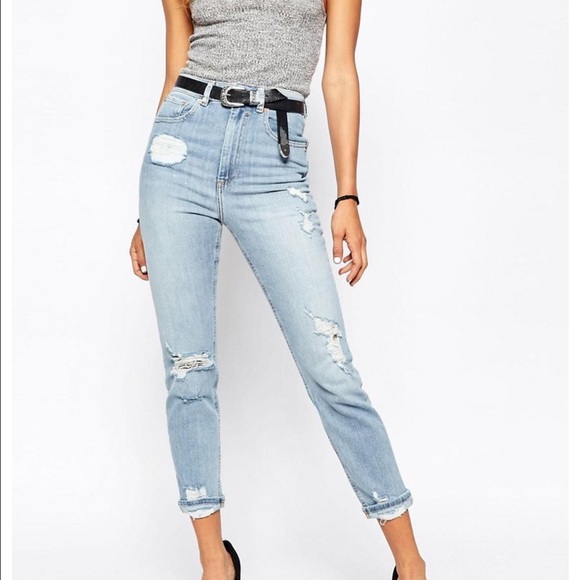 High Waisted Slim Mom Jeans