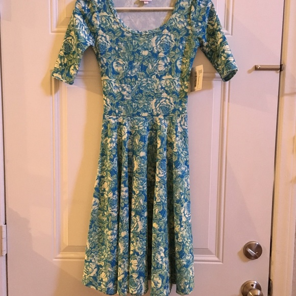 Lularoe blue floral Nicole XXS