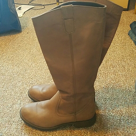 Taupe Leather Boots