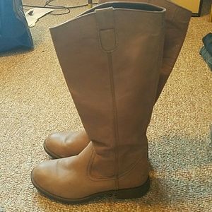 Taupe Leather Boots