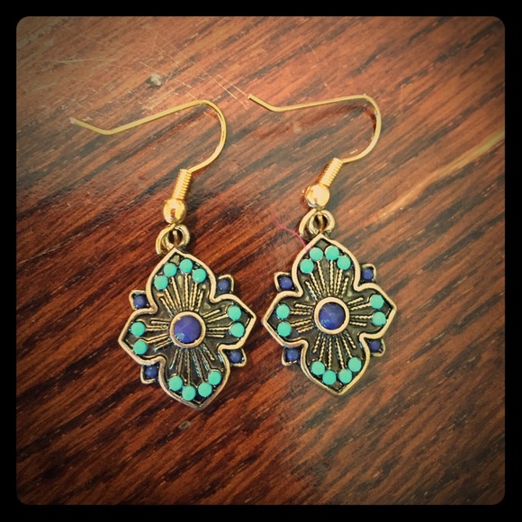 Turquoise and lapis earrings