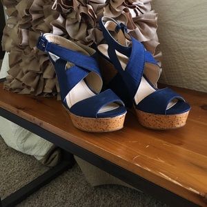 BCBG Navy Blue Wedges