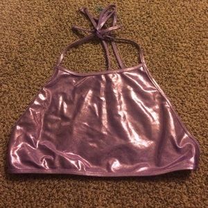 purple shiny halter