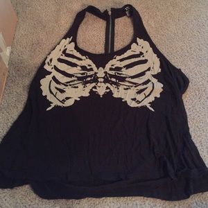 Butterfly halter, zip back tank