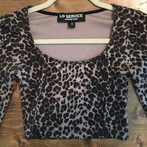 Lip Service long sleeve leopard crop top