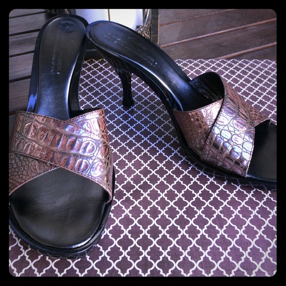 Donald J. Pliner Shoes - Metallic croc pattern heels