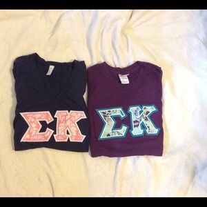 Pair of Sigma Kappa Lettered Shirts