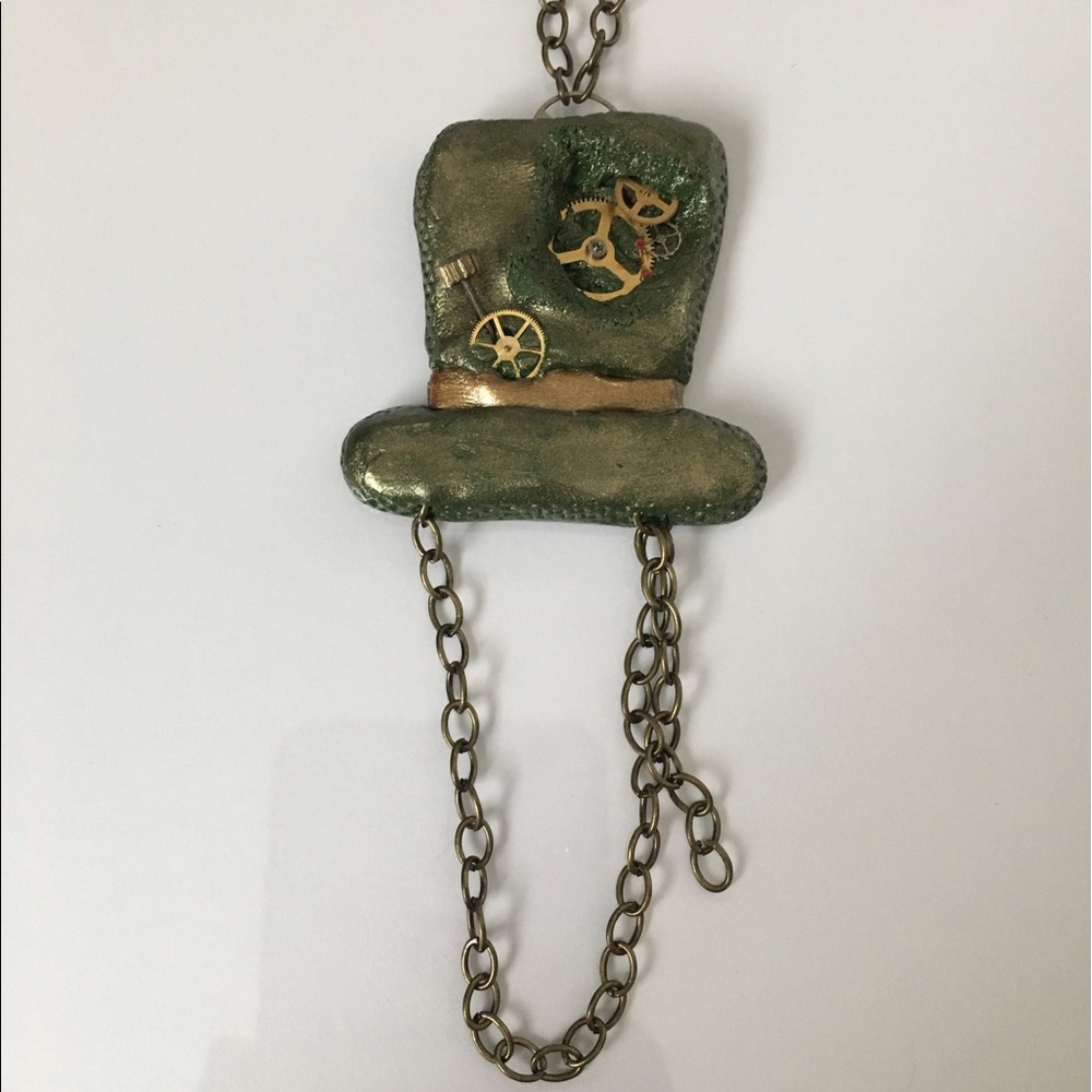 Wonderland Mad Hatter Necklace and Earrings Set