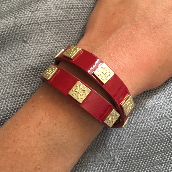 Rustic Cuff dark red leather double wrap