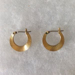 Little gold lined hoop earrings-- set