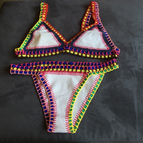 White crochet bikini