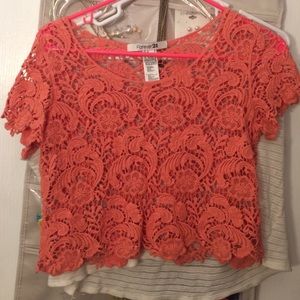 Crochet Peach crop top