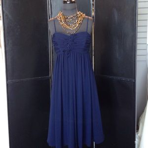 Navy blue knee length dress