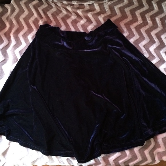 Dark Blue Velvet Skirt