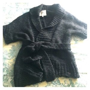 Charcoal gray cowlneck chunky cardigan