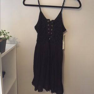 Tie Up Black Dress