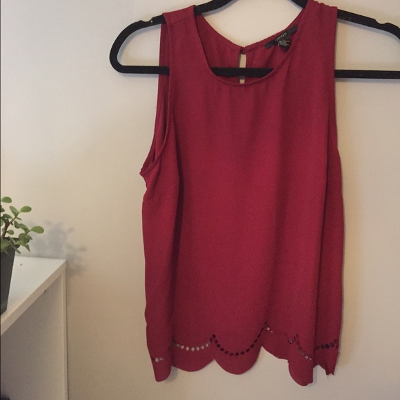 Red Scalloped Blouse