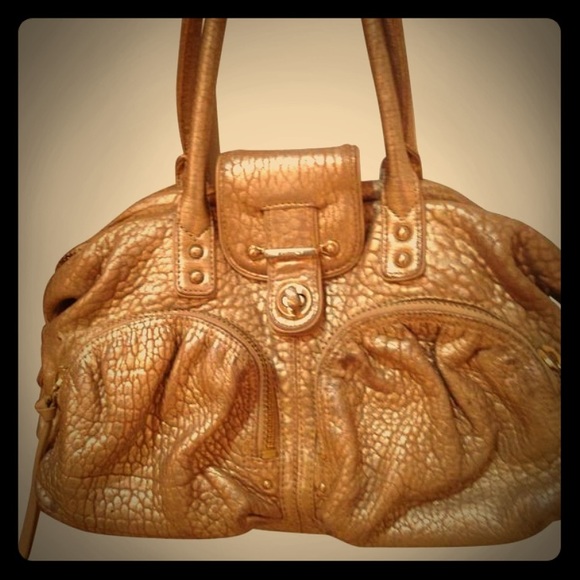 Botkier gold crocodile distressed leather bag
