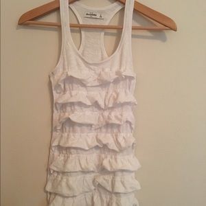Abercrombie White Ruffled Tunic