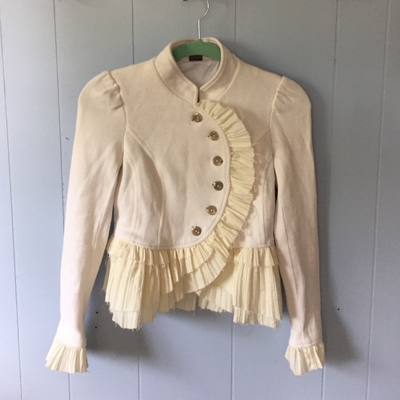 Free People Jackets & Blazers - Free People Military Ruffle Jacket
