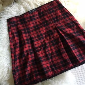 PLAID HIGH WAISTED SKIRT