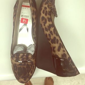 Anne Klein Cheetah Print Wedge Heels